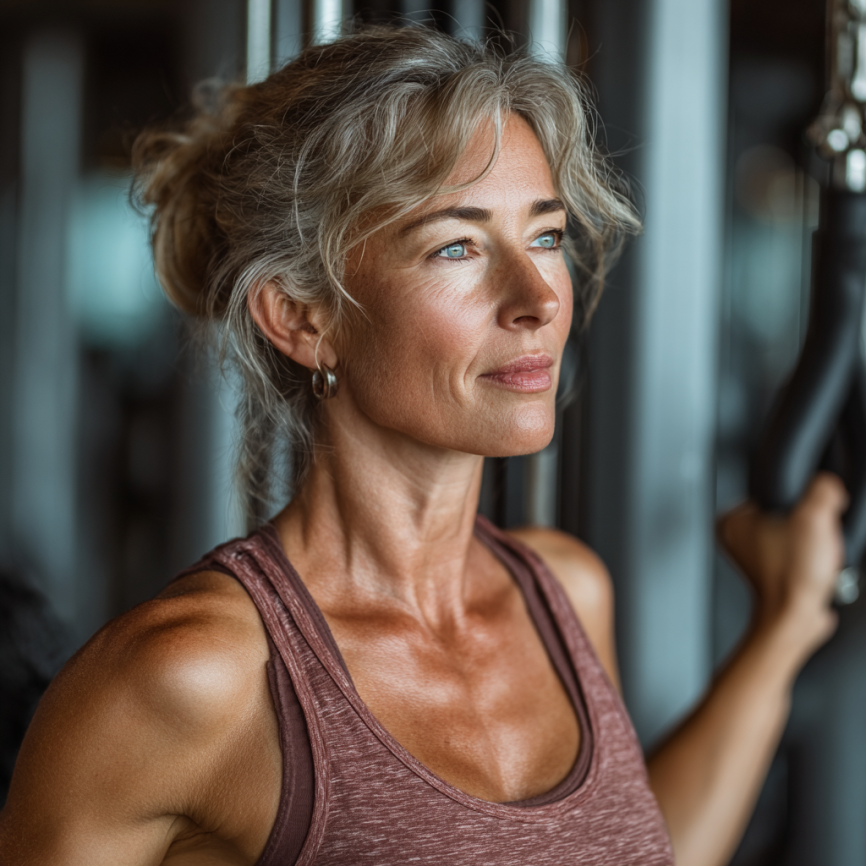 Групово фитнес занятие за възрастни хора с акцент върху баланс и координация